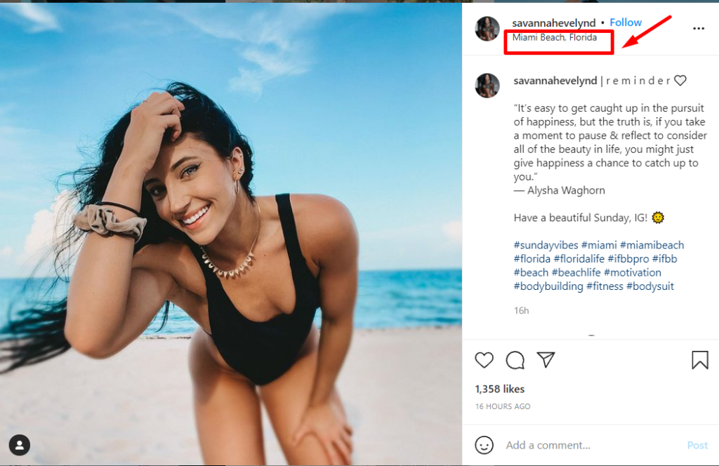 Find Instagram influencers: Location