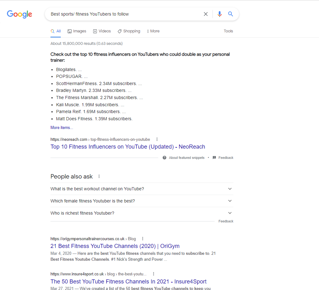 Spot influencers on Youtube